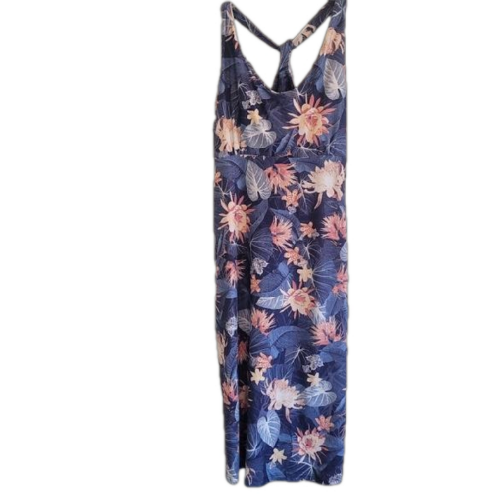 Patagonia Blue Tropical Floral Print Dress Size M